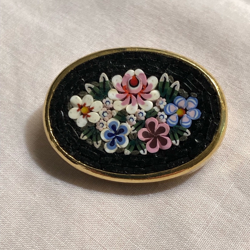 Mini Mosaic Brooch Pin, made in Italy